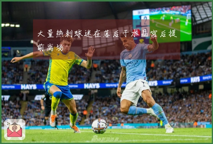 大量热刺球迷在落后于水晶宫后提前离场